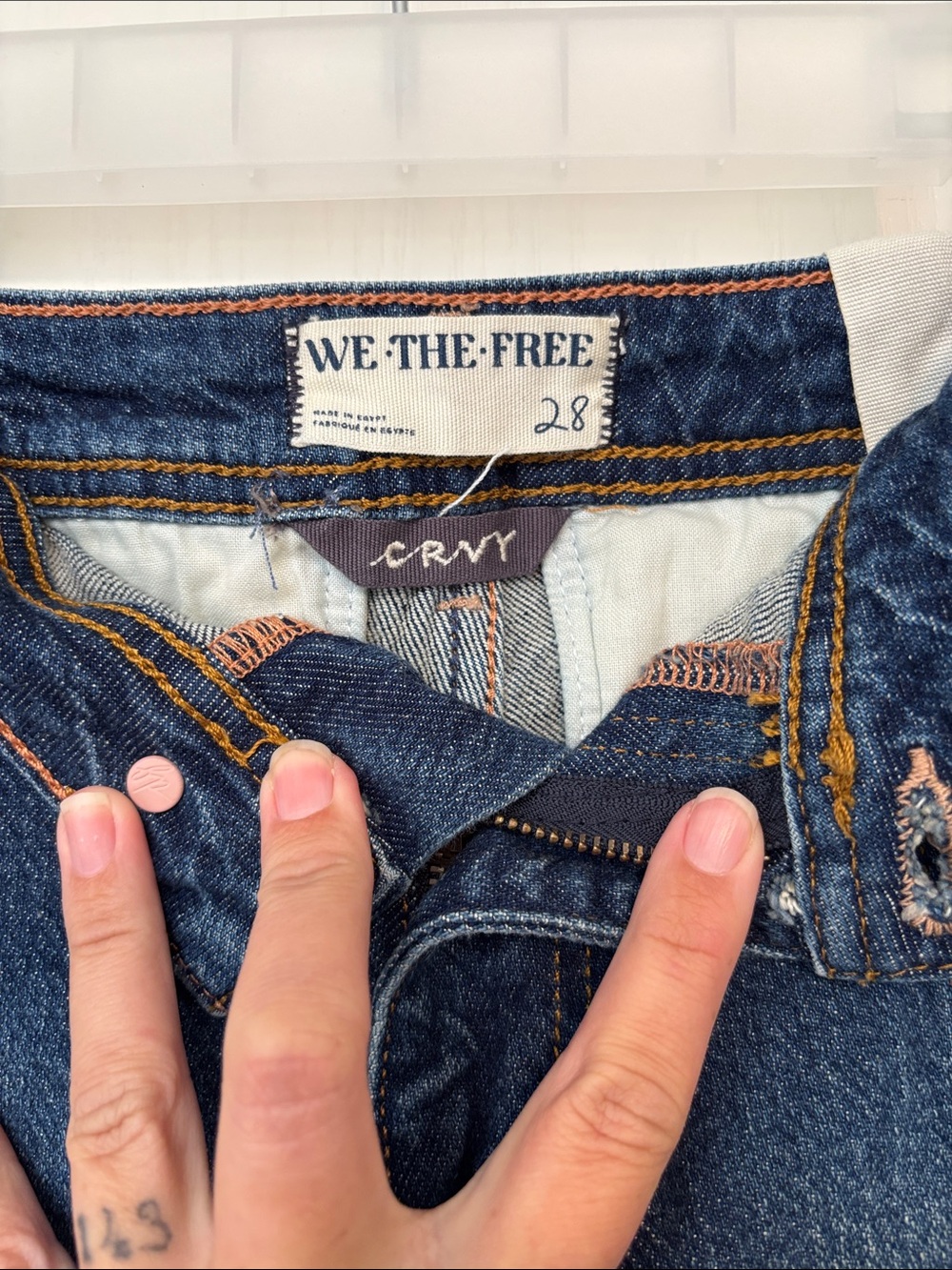 We The Free/Free People Crvy Mona High Rise Shorts In Bombay Blue size 28 - Picture 4 of 7